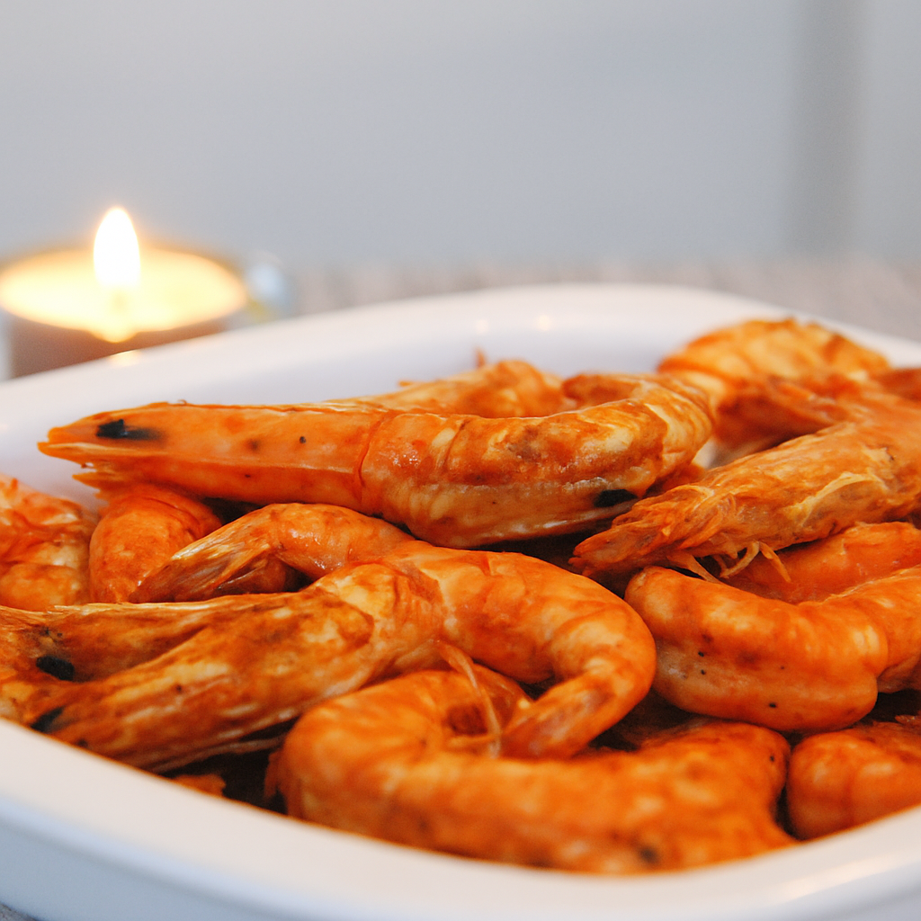 Camarão frito com alho e malagueta, dourado e crocante, uma entrada simples e irresistível da cozinha portuguesa.